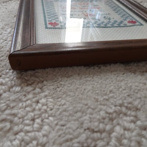 Cross Stitch Picture for Uncle Blessing Framed Vintage 5.5" x 7.75" Hearts - Picture 5 of 5
